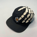 Skeleton Hand Embroidered Black Cap