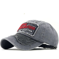 Vintage Washed Gray Distressed Patch Cap